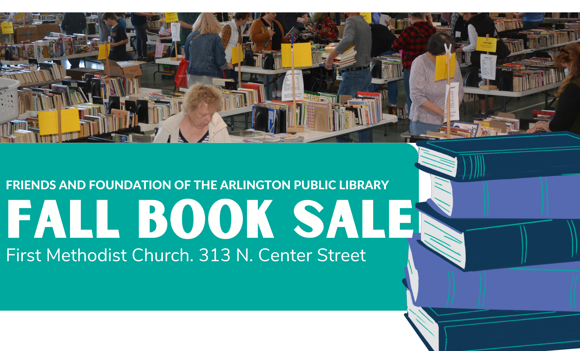 fall book sale graphic