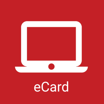 outline of a laptop with text "eCard"